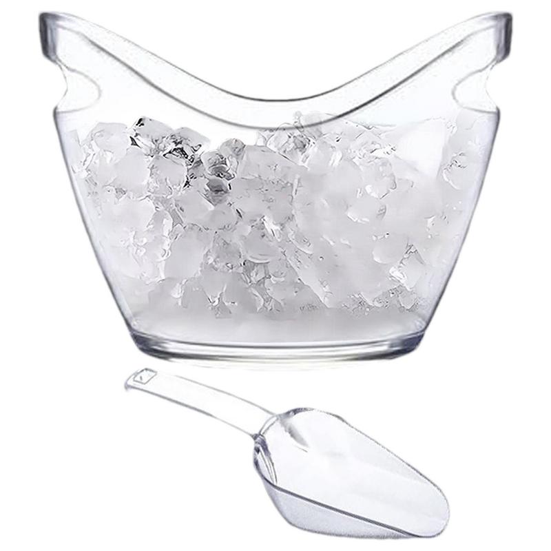 Wine Beer Refrigerator - Clear Ice Bucket Beverage Tub with