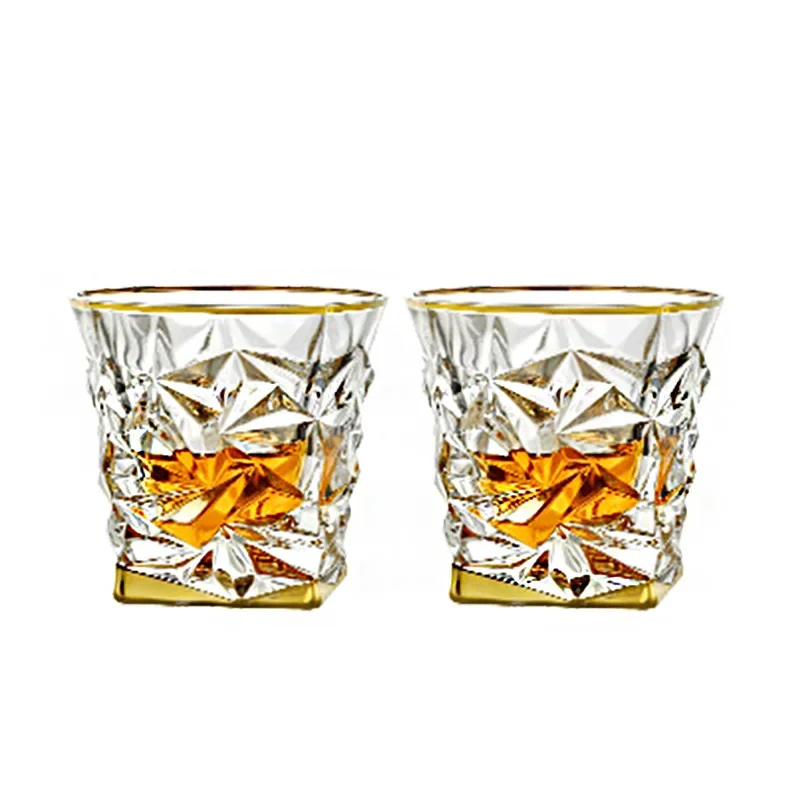 Crystal glass gold-painted whi - Wine Beer Pairing recension och pris