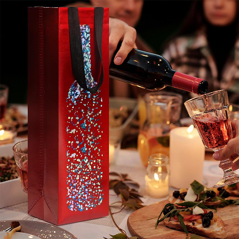 Wine Bag Non-Woven Fabric Tote - Wine Beer Refrigerator recension och pris
