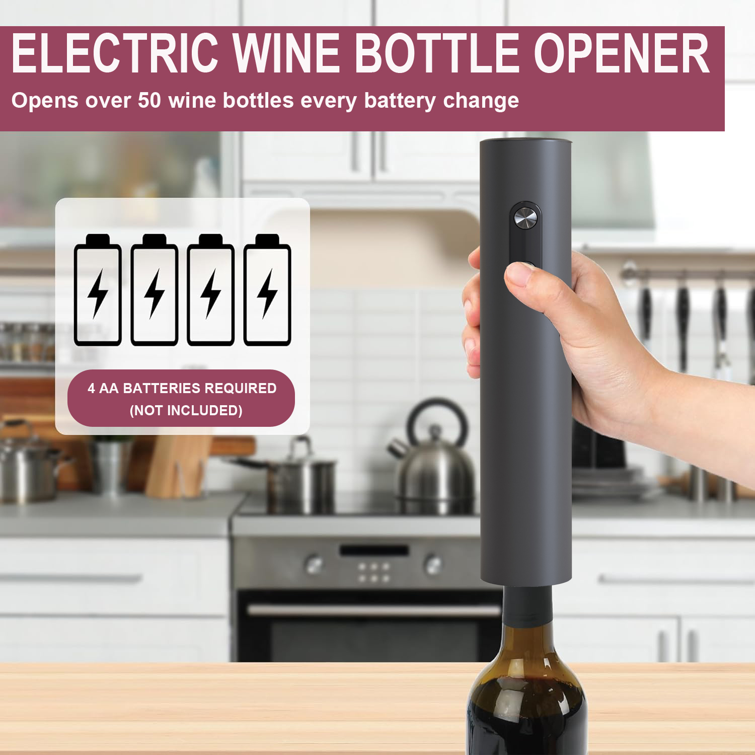 Electric Wine Opener, Black Co - Wine Opener Electric recension och pris